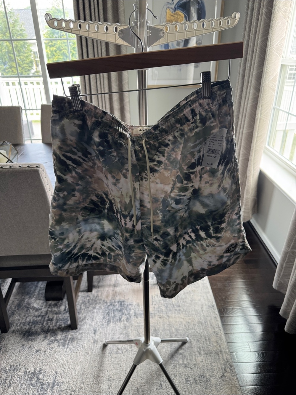 Tie-Dye Women’s Drawstring Shorts - Green/Multi